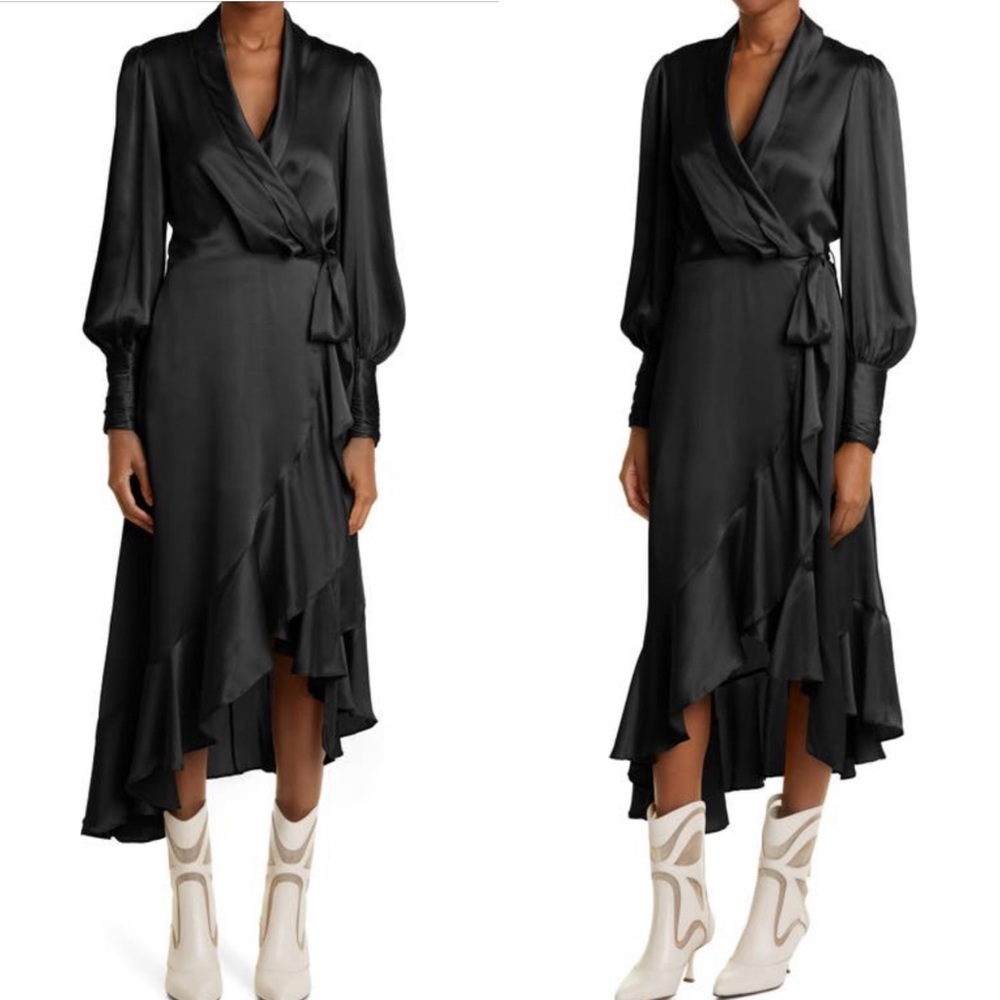 Zimmermann silk wrap midi dress with a flaw - Picture 2 of 5